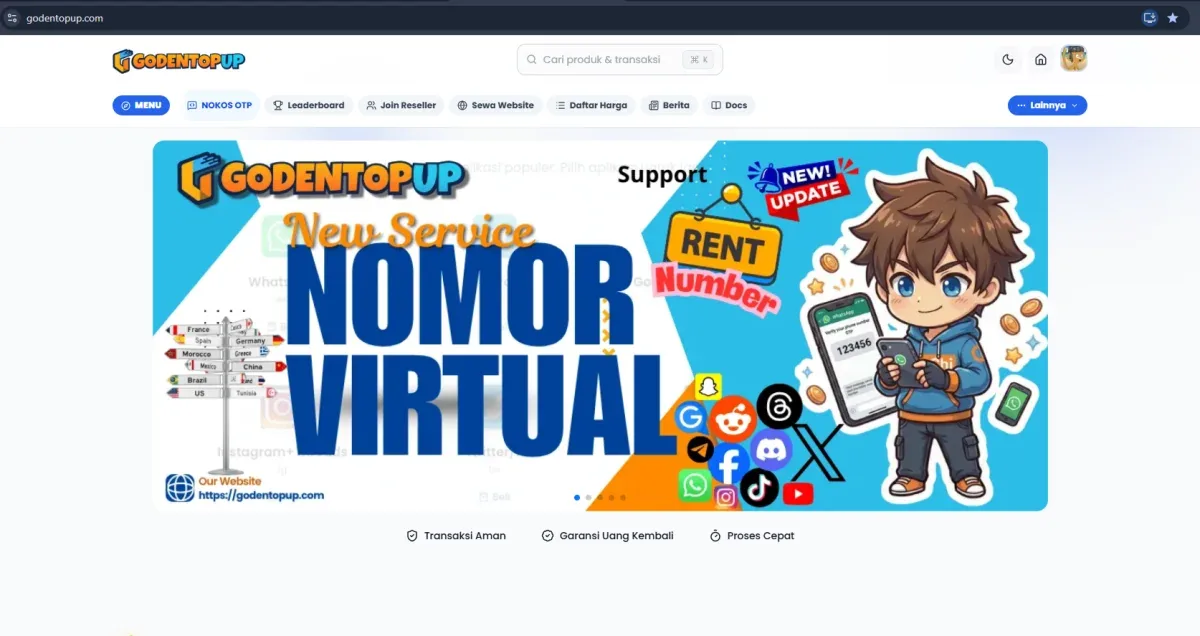 Screenshot langkah 1: Langkah 1: Kunjungi Website GodenTopUp dan Pilih Game Mobile Legends