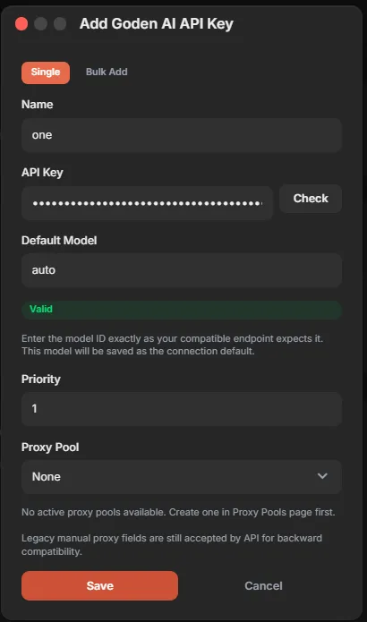 Screenshot langkah 4: Masukkan dan Simpan API Key